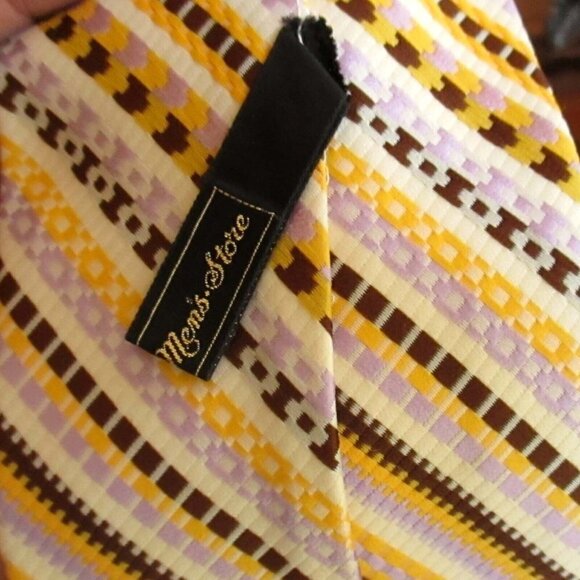 Vintage 1970s NECKTIE FAT 4" 52" TIE GROOVY SEARS STRIPED - Picture 3 of 3